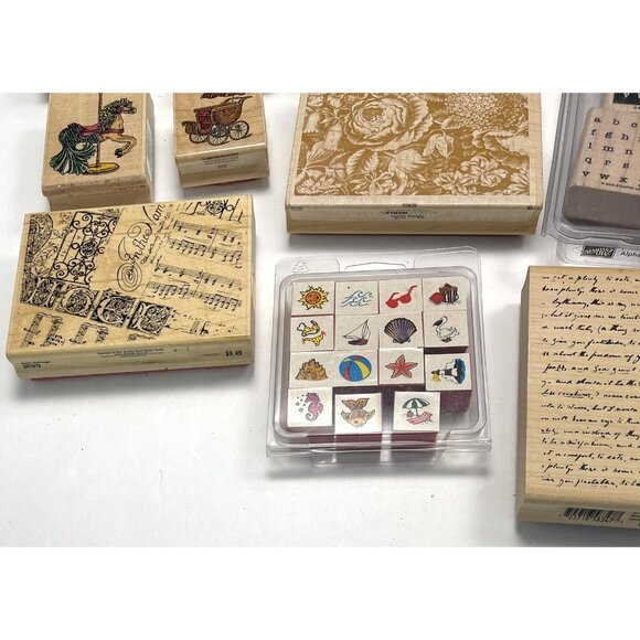 Lot 71 STAMPIN' UP Stamp Affair Rubber Stampede Inkadinkado WOOD STAMPS New/Used - Picture 6 of 9